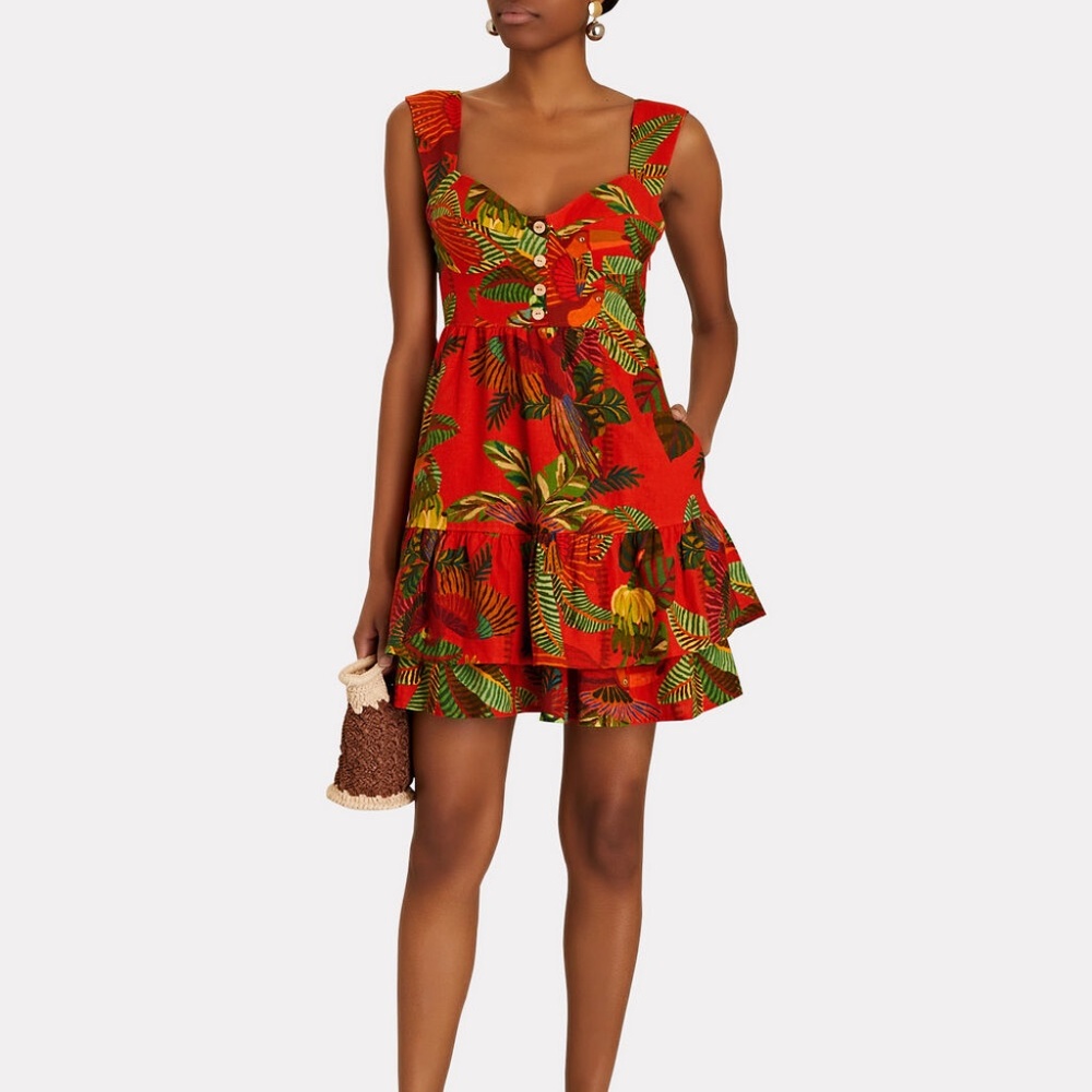 SOLD FARM Rio Forest Birds Mini Dress